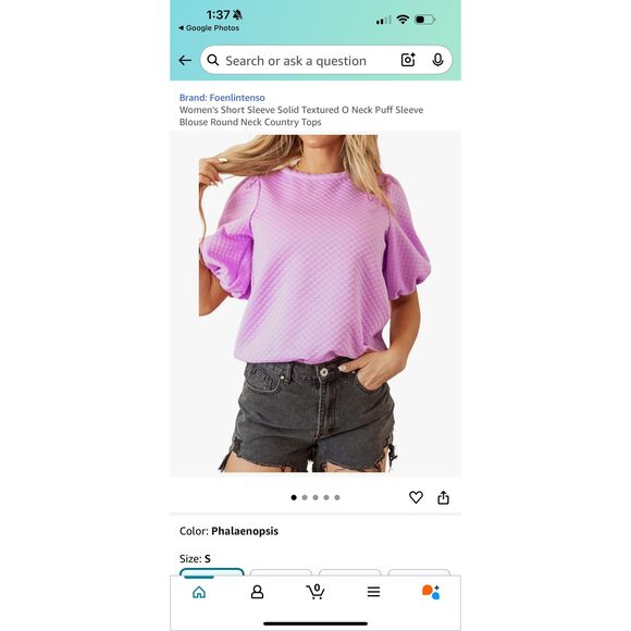 Lavender Women’s Textured Puff Sleeve Top Size Medium NEW - Picture 1 of 7